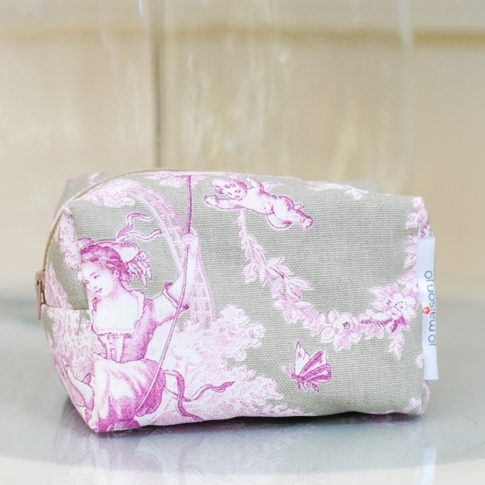 Trousse cosmétique en Toile de Jouy