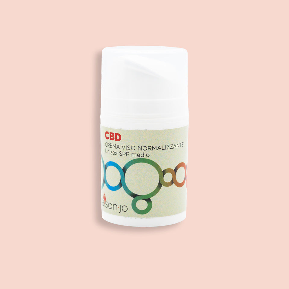 Crema Viso Normalizzante Unisex al CBD con SPF Medio